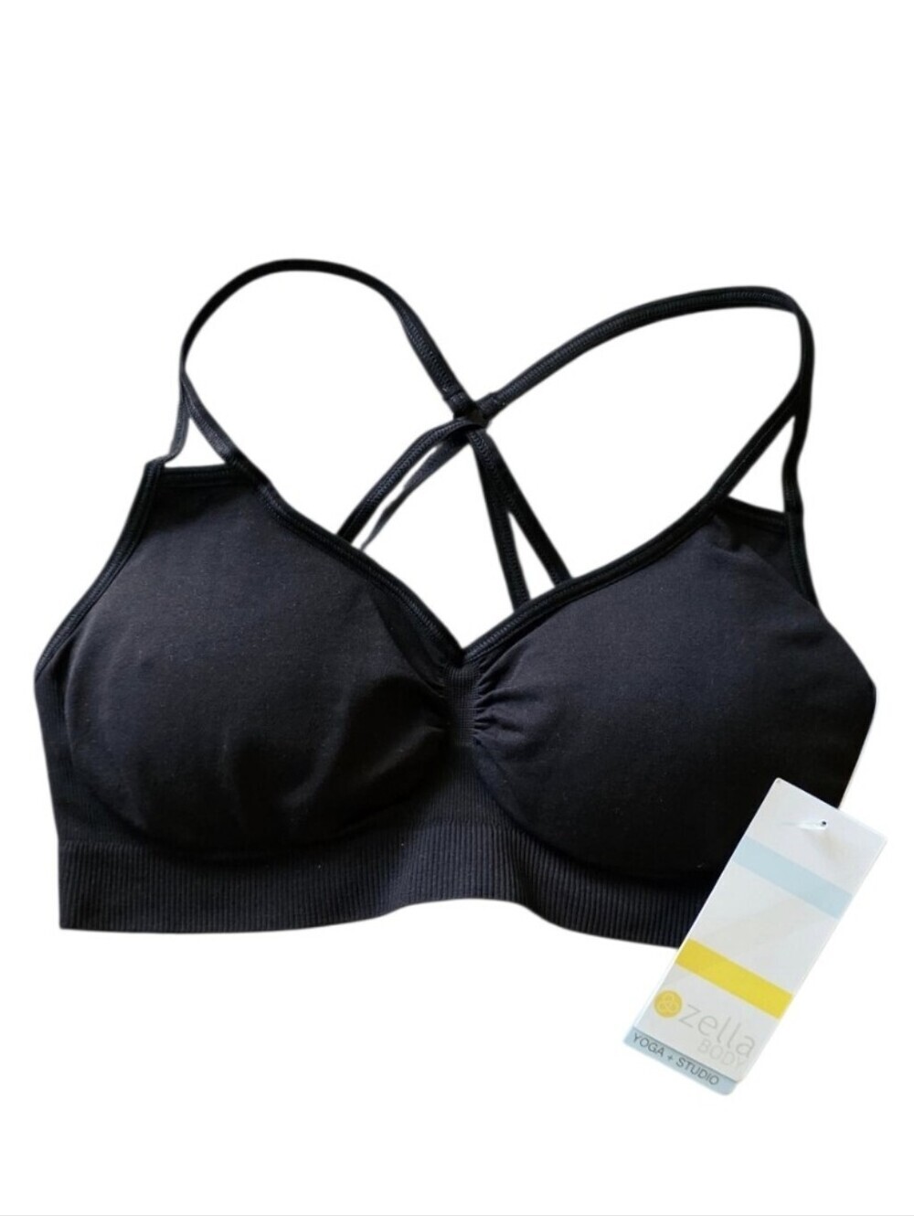 Zella Black Seamless Strappy Sports Bralette M NWT - Picture 4 of 7